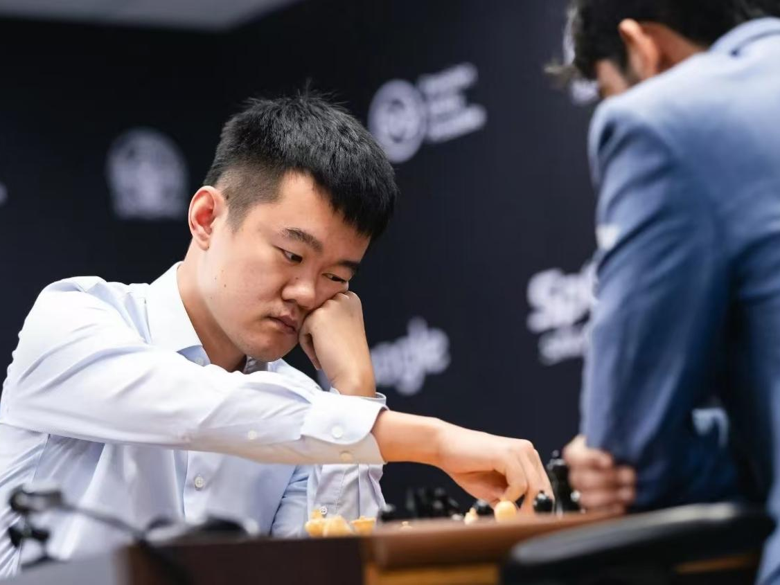 棋王赛第二轮丁立人战平古克什，坦言自己首胜后凌晨三点才睡