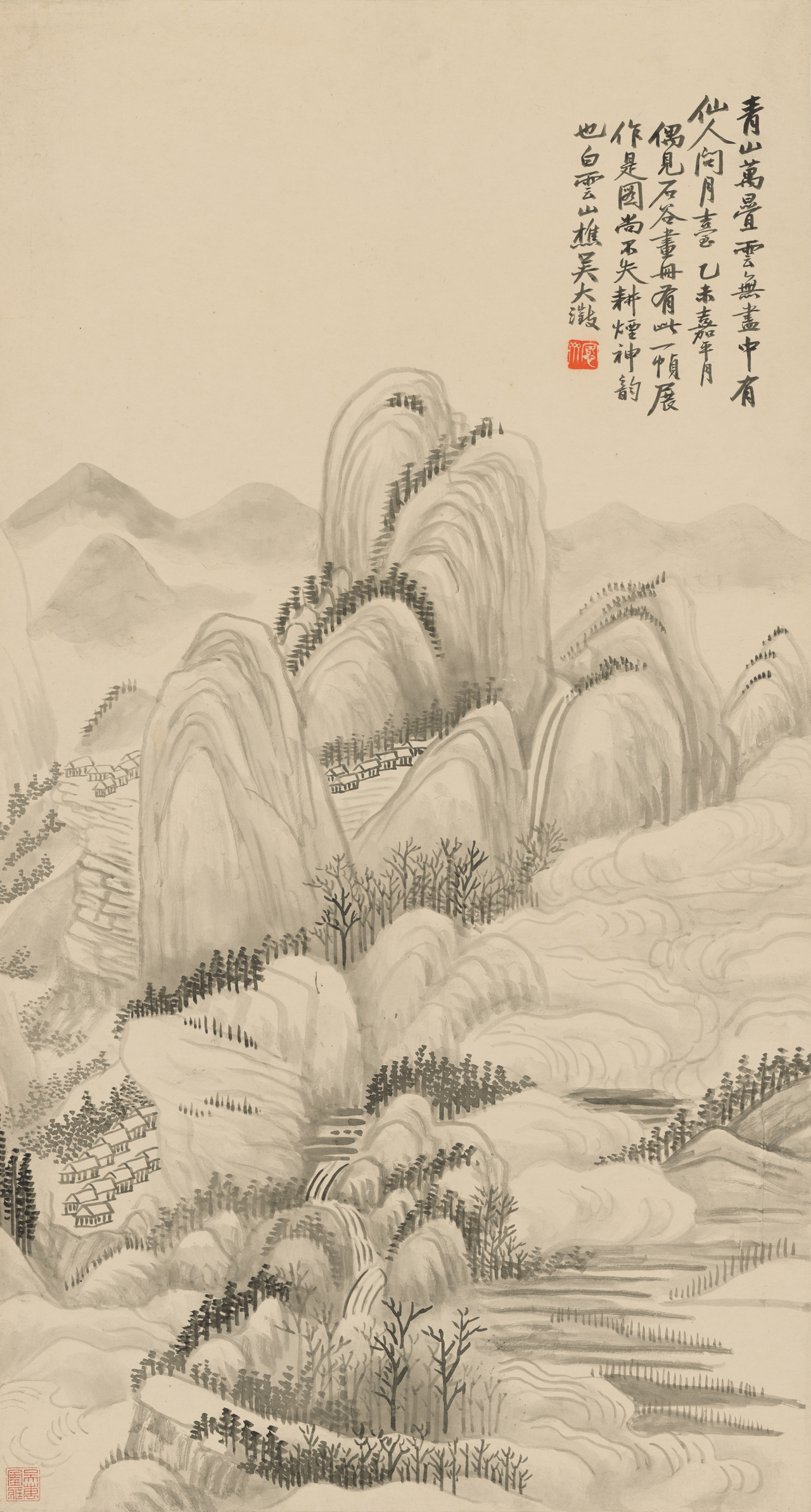 《青山滴翠》 吴大澂78cmx42cm .jpg