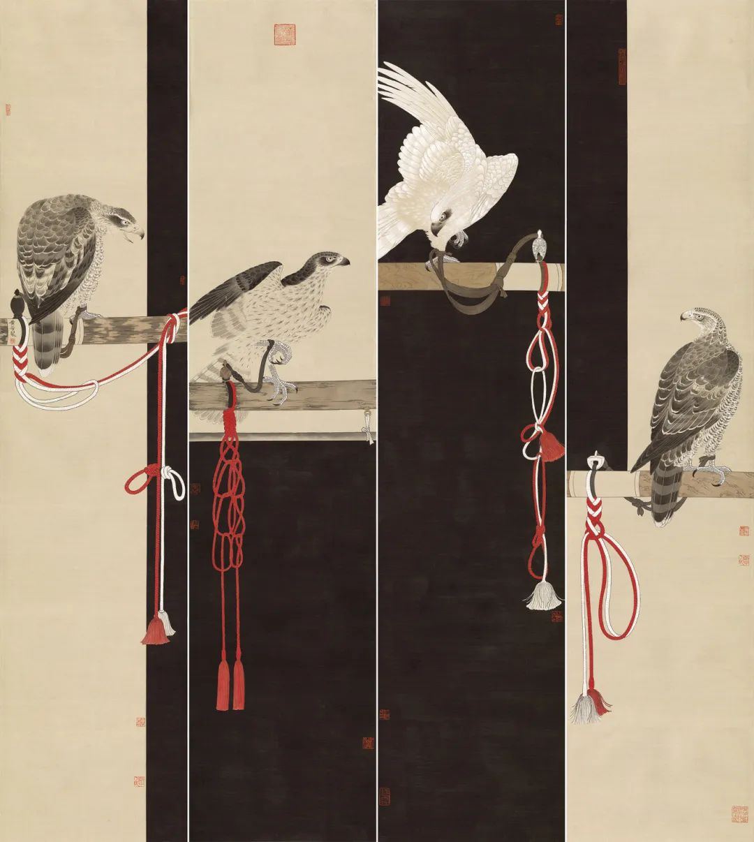 霜—晨—月2015年180.200cm皮纸矿物色箔.jpg