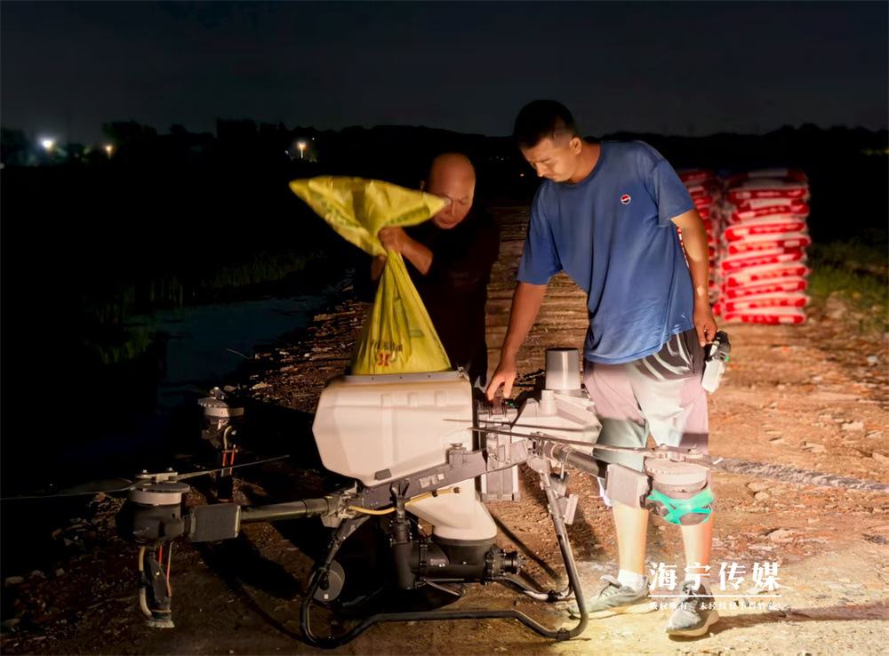 避开高温熬通宵！海宁田间“飞手”一夜撒完10吨化肥
