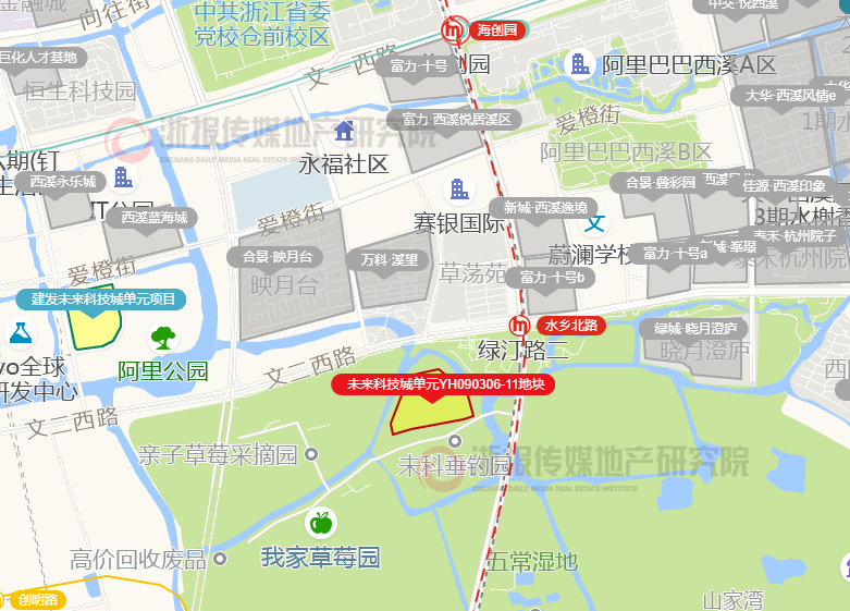 杭州未来科技城容积率1.05宝地底价成交!地价不如5年前