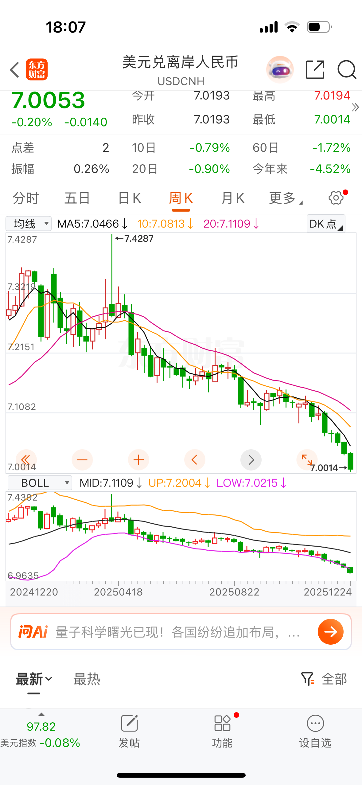 人民币兑美元逼近7大关,杭州市民8000多美元存款一年亏了1000多元