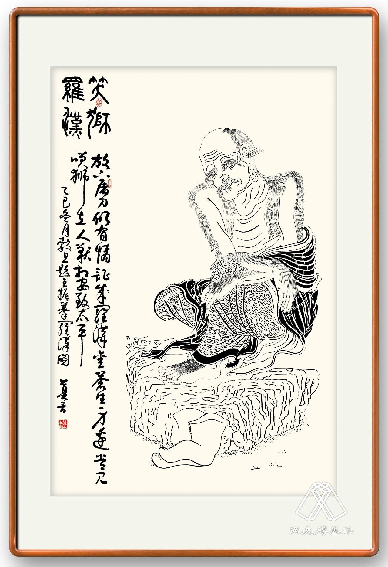 【真作】掛軸　墨画　瓜図　一心は岩をも通す　禅語入　文人画風　思想的禅画　W42 窑变｜莫言为王振《摹贯休十六罗汉图》题款，16幅你最喜欢哪一幅？
