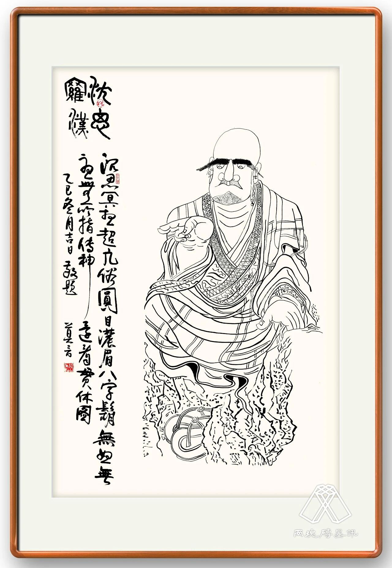 窑变｜莫言为王振《摹贯休十六罗汉图》题款，16幅你最喜欢哪一幅？