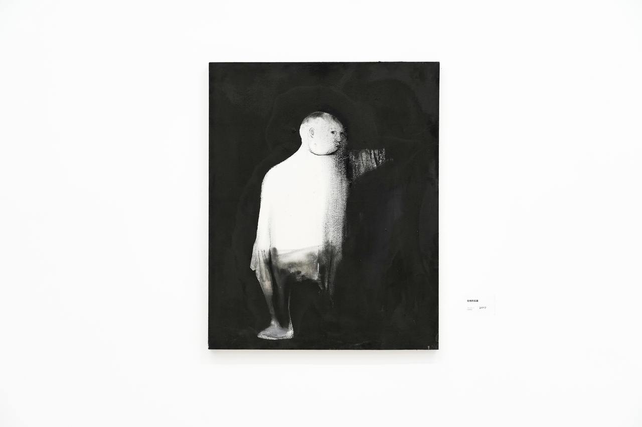 杨重光,《在他的后面》, 布面丙烯,100x80cm,2017年.jpg