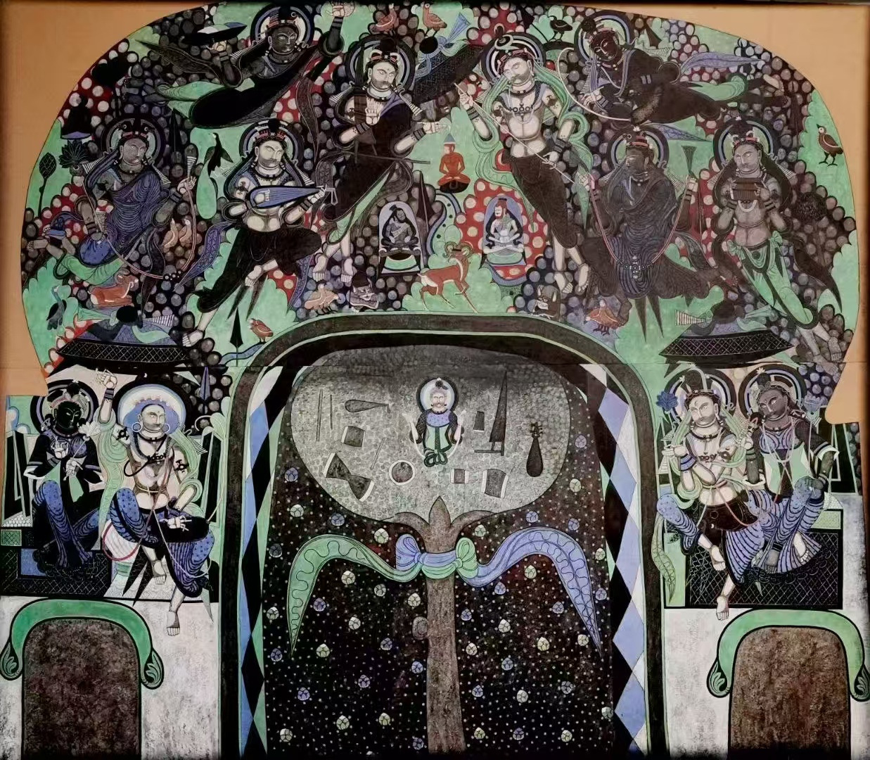 宝石画　巨大画 走读阿克苏探秘古龟兹③｜克孜尔石窟壁画，是中国“丹青绘”的起点？