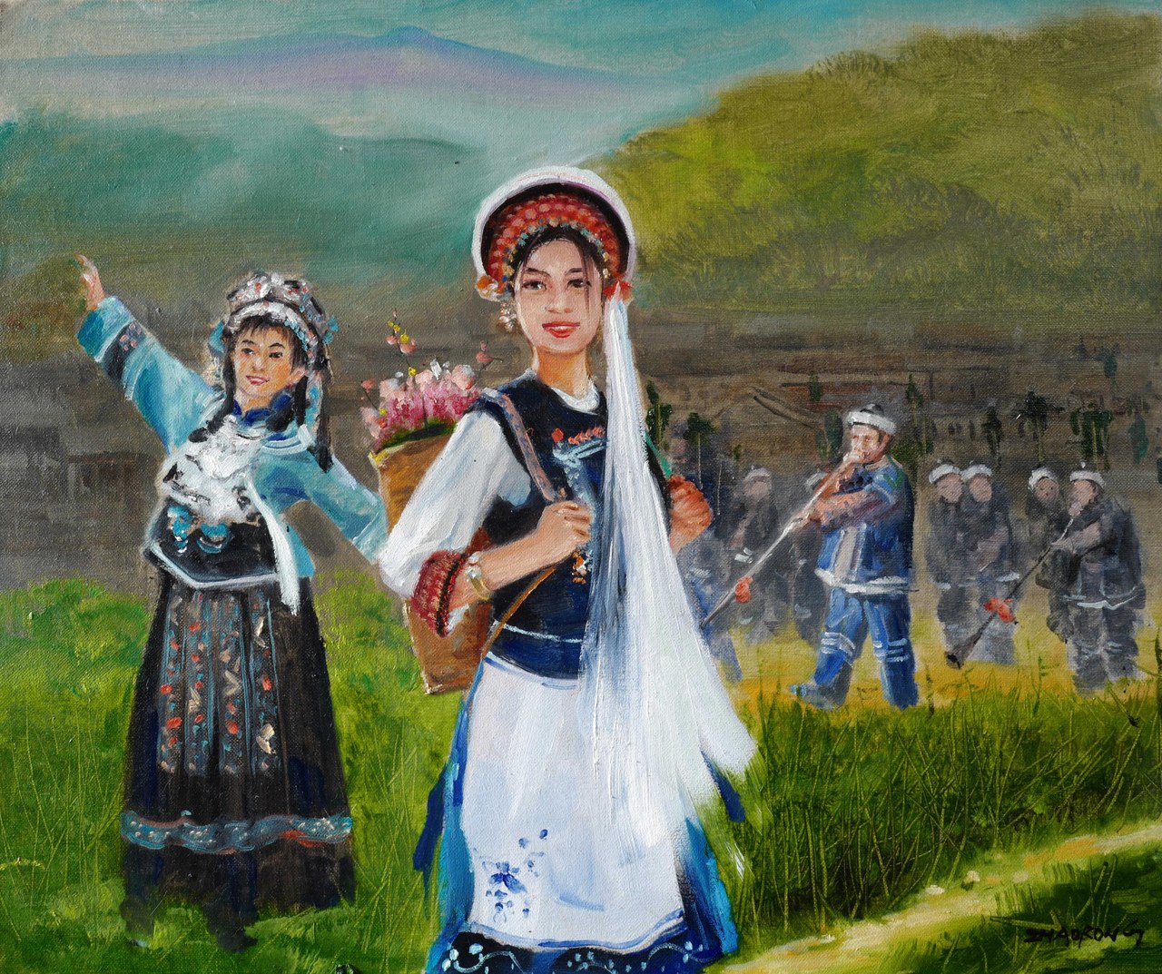 九州同脉·五十六个民族”赵溶油画作品黄献国收藏展在嘉善展出
