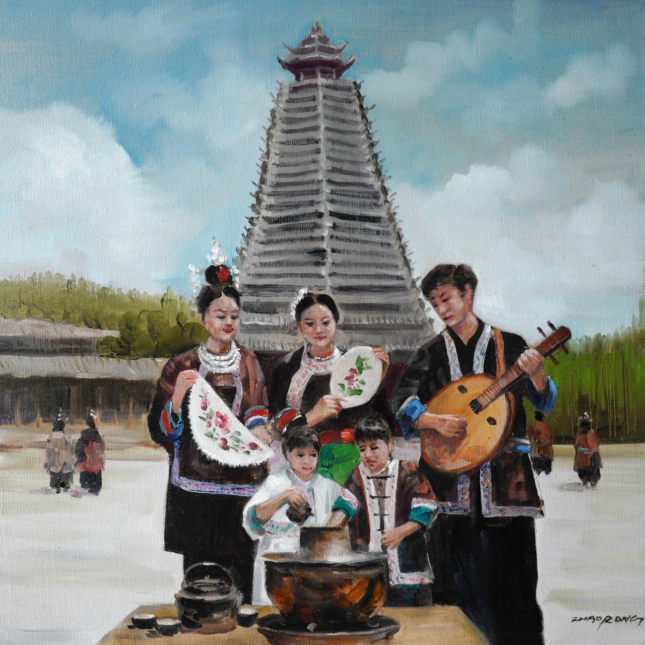 九州同脉·五十六个民族”赵溶油画作品黄献国收藏展在嘉善展出