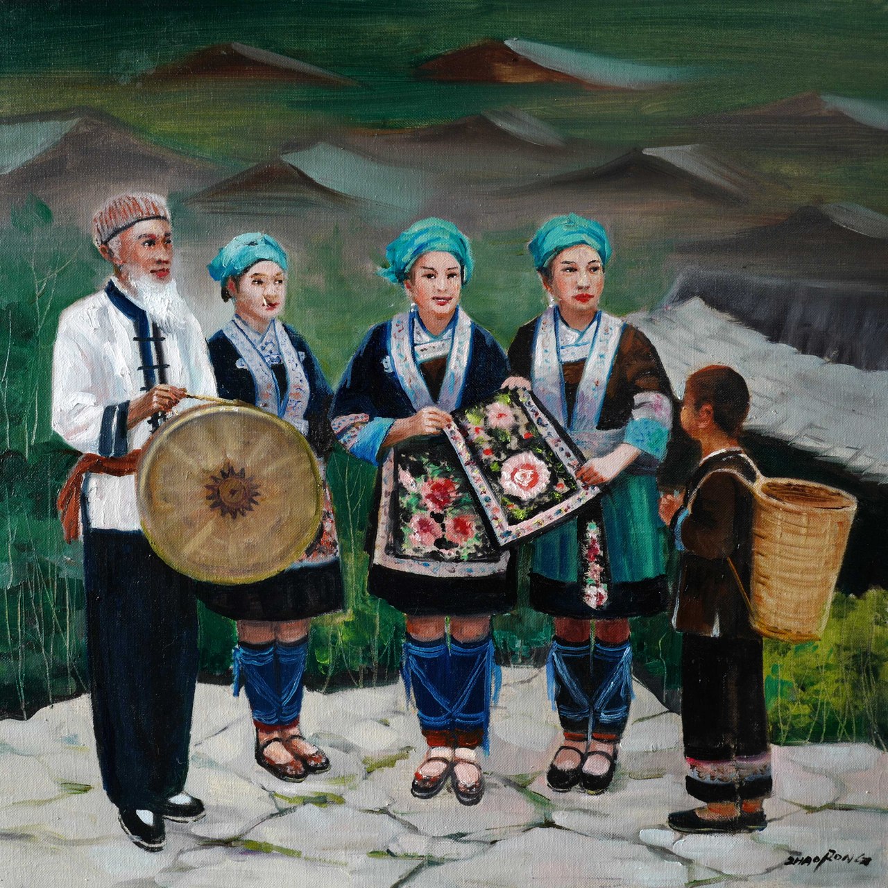『存在』　油彩画 九州同脉·五十六个民族”赵溶油画作品黄献国收藏展在嘉善展出