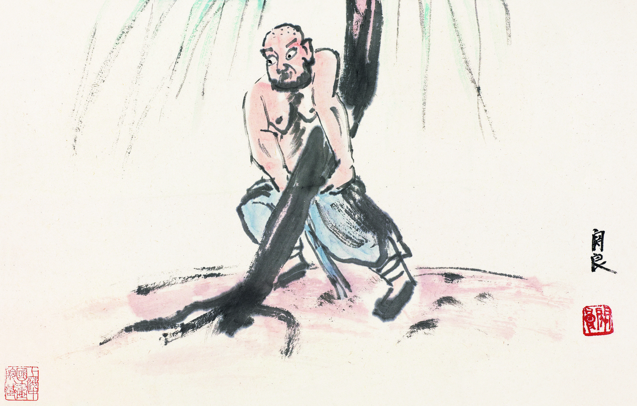 12鲁智深倒拔垂杨柳 27.5x43.5cm 上海中国画院.jpg